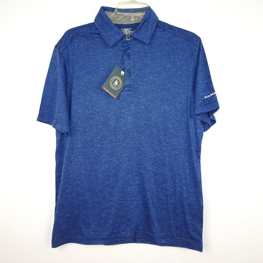 GH Bass Polo Shirt Men's Size S Blue Moisture Wicking Stretch